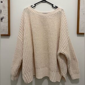 American Eagle Outfitters Cream Knit Sweater